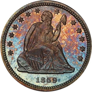 image for: 25C 1859 PCGS PR65+ CAC