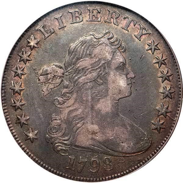 image for: $1 1798 LARGE EAGLE. PCGS XF40 CAC