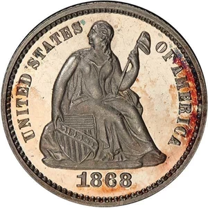 image for: H10C 1868 PCGS PR65 DCAM CAC