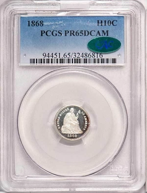 image for: H10C 1868 PCGS PR65 DCAM CAC