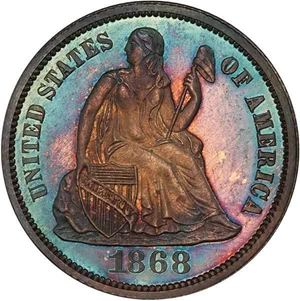image for: 10C 1868 PCGS PR66+ CAM CAC