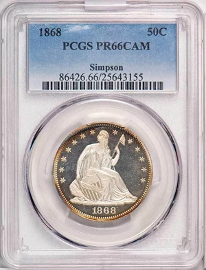 image for: 50C 1868 PCGS PR66 CAM
