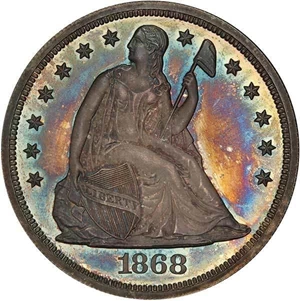 image for: $1 1868 PCGS PR65+ CAC