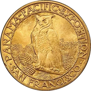 image for: $50 1915-S PANAMA-PACIFIC ROUND. PCGS MS64 CAC