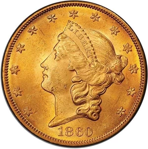 image for: $20 1860 PCGS MS62+ CAC