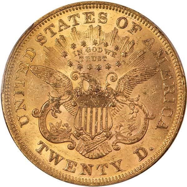 image for: $20 1869 PCGS MS61 CAC