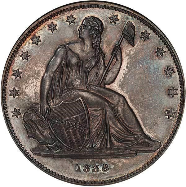 image for: $1 1838 J-84. RESTRIKE. PCGS PR64 CAC