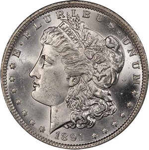 image for: $1 1891-O PCGS MS64+ CAC