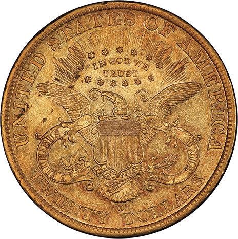 image for: $20 1879-O PCGS AU53 CAC