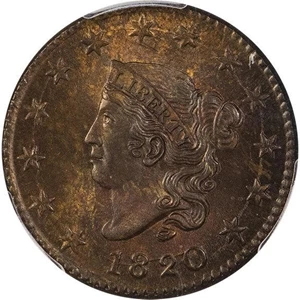 image for: L1C 1820 LARGE DATE. PCGS MS65 BN CAC