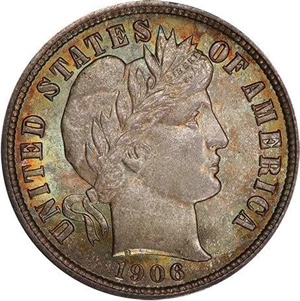 image for: 10C 1906-O PCGS MS66+ CAC