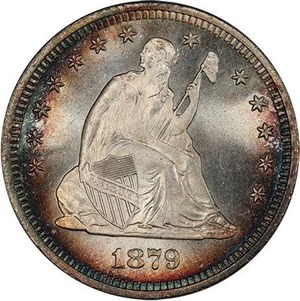 image for: 25C 1879 PCGS MS67+ CAC