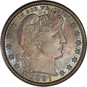 image for: 25C 1897-O PCGS MS66+ CAC