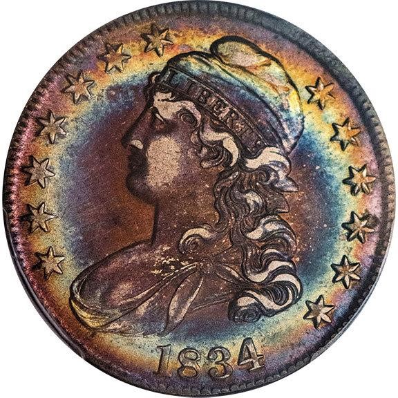 image for: 50C 1834 LARGE DATE. SMALL LETTERS. PCGS AU53 CAC