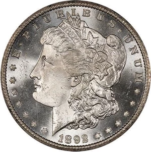 image for: $1 1892-CC PCGS MS65+ CAC
