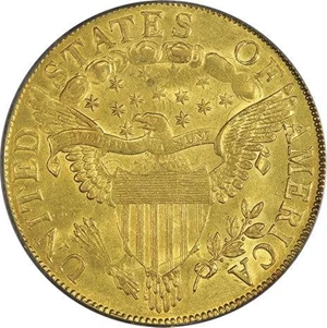 image for: $10 1803 SMALL STARS REVERSE. PCGS AU58+ CAC