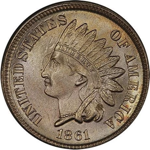 image for: 1C 1861 PCGS MS66 CAC