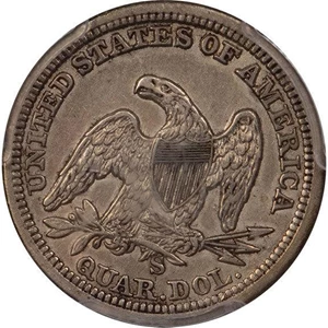 image for: 25C 1861-S PCGS XF45 CAC
