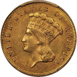 image for: $3 1861 PCGS MS63 CAC