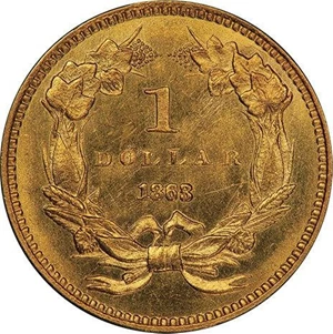 image for: G$1 1863 PCGS MS64