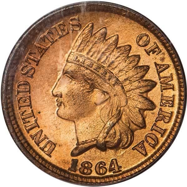 image for: 1C 1864 BRONZE. PCGS MS66 RD CAC