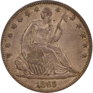image for: 50C 1865-S PCGS MS62 CAC