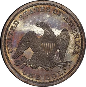image for: $1 1865 PCGS PR65 CAC