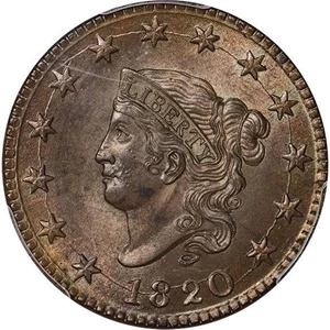 image for: L1C 1820 LARGE DATE. PCGS MS64 BN CAC