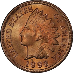 image for: 1C 1893 PCGS MS66+ RD CAC