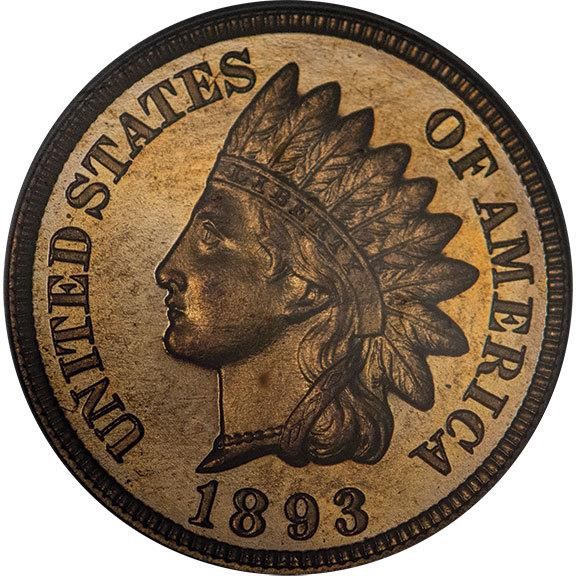 image for: 1C 1893 PCGS PR64 RB CAC