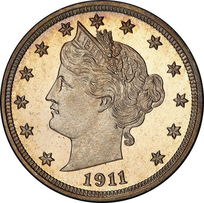 image for: 5C 1911 PCGS PR66 DCAM