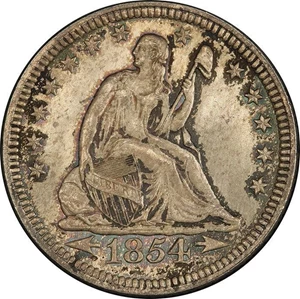 image for: 25C 1854 ARROWS. PCGS MS65+ CAC