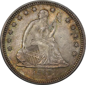 image for: 25C 1860-O PCGS MS64