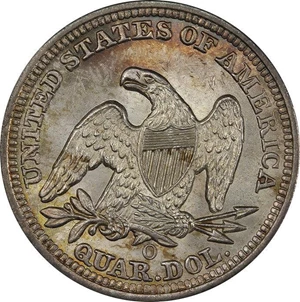 image for: 25C 1860-O PCGS MS64