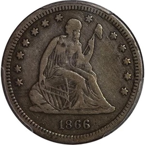 image for: 25C 1866-S PCGS VF25