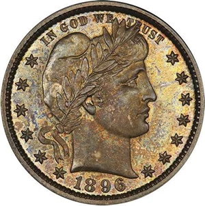 image for: 25C 1896 PCGS PR65