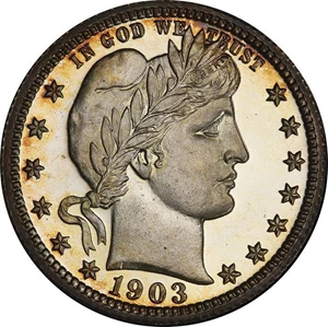 image for: 25C 1903 PCGS PR65 CAM CAC