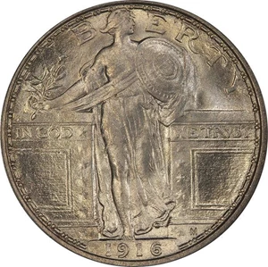 image for: 25C 1916 STANDING LIBERTY. PCGS MS65 FH CAC