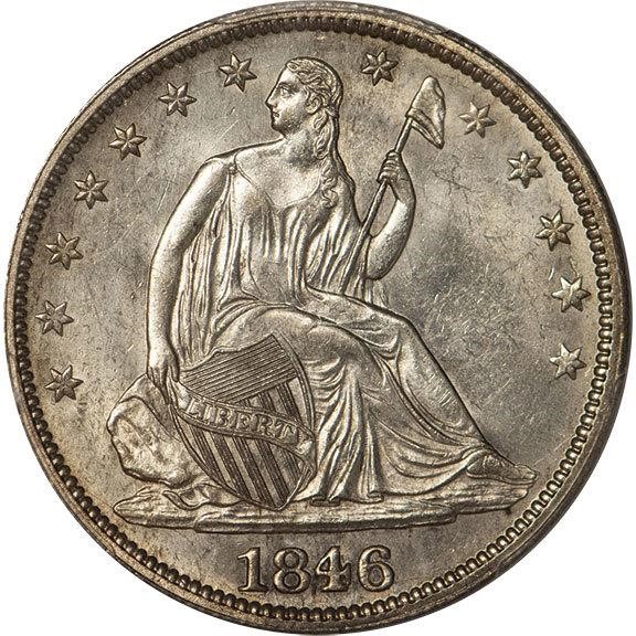 image for: 50C 1846 MEDIUM DATE. PCGS MS62 CAC