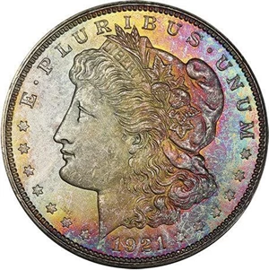 image for: $1 1921-D MORGAN. PCGS MS64 CAC