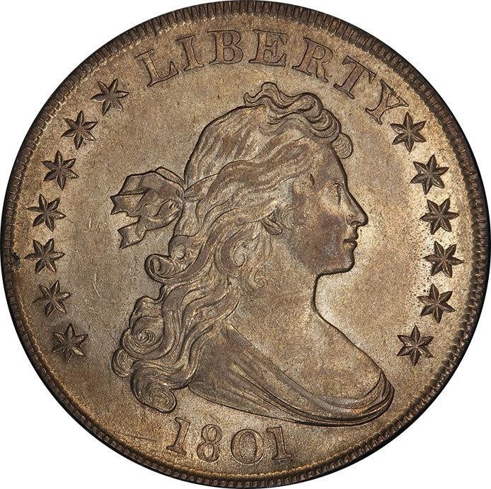 image for: $1 1801 PCGS AU58 CAC