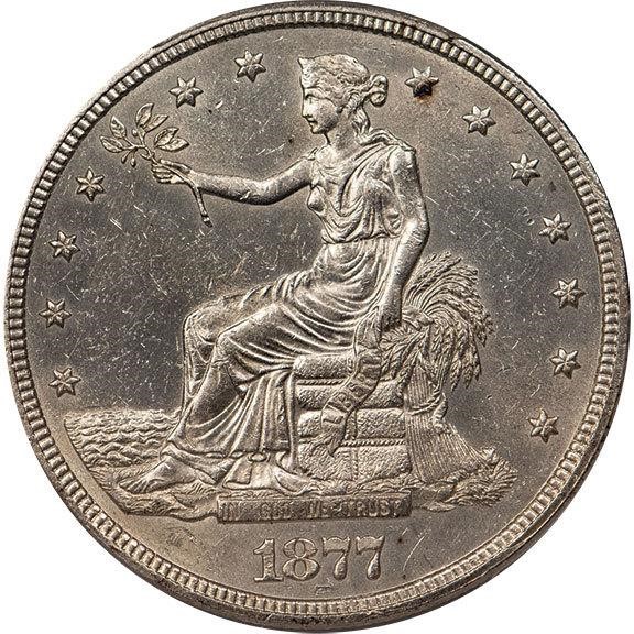 image for: T$1 1877 TRADE PCGS MS62