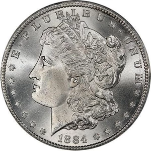 image for: $1 1884-CC PCGS MS67+ CAC