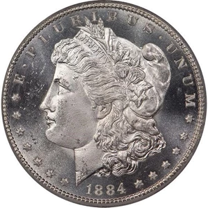 image for: $1 1884-CC PCGS MS65 DMPL