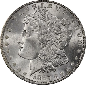 image for: $1 1887 PCGS MS67 CAC