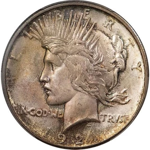 image for: $1 1921 PEACE. HIGH RELIEF. PCGS MS65