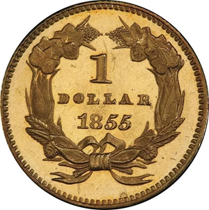image for: G$1 1855 PCGS PR65+ DCAM CAC