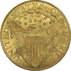 image for: $10 1799 LARGE STARS OBVERSE. PCGS MS63+ CAC