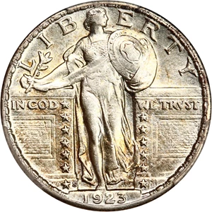 image for: 1923-S 25c PCGS AU55