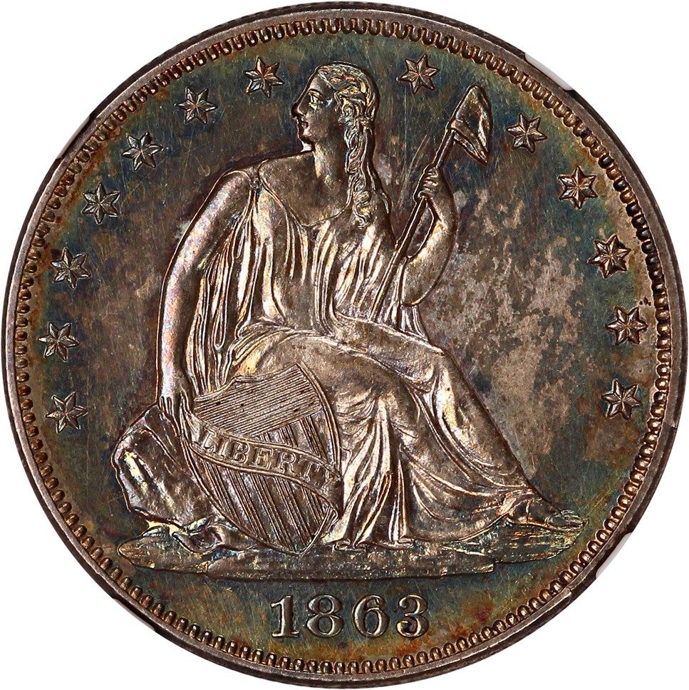 image for: 1863 50c NGC Proof 63+